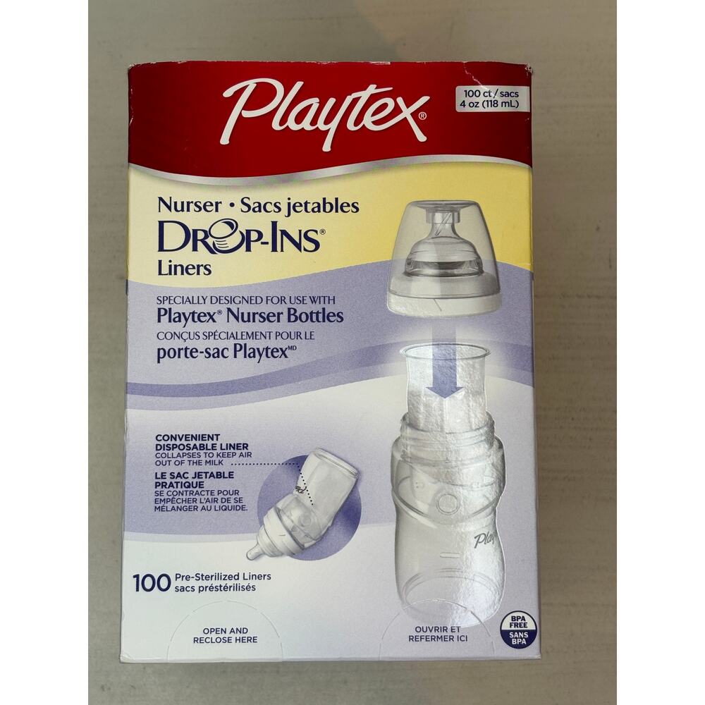 Playtex Baby Nurser Drop Ins Disposable Liners 4oz *OPEN BOX* 48 left out of 100
